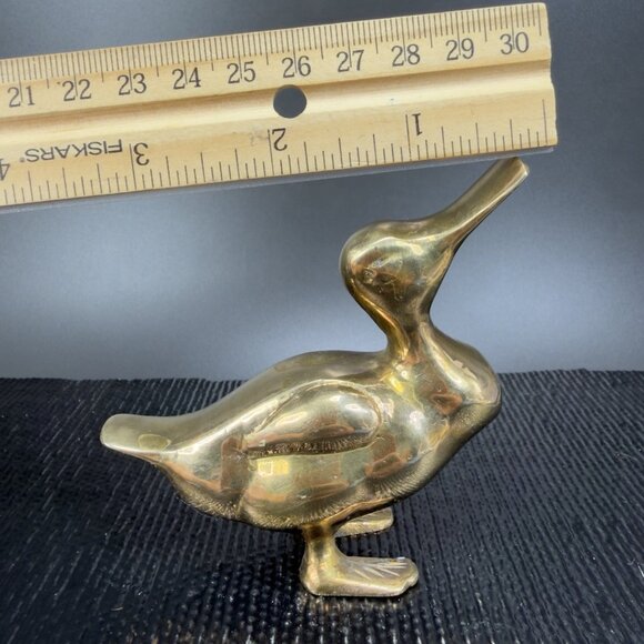 Vintage Metal Brass Gold Tone Duck Bird Figurine Decorative Metal Figure VTG - Picture 2 of 8